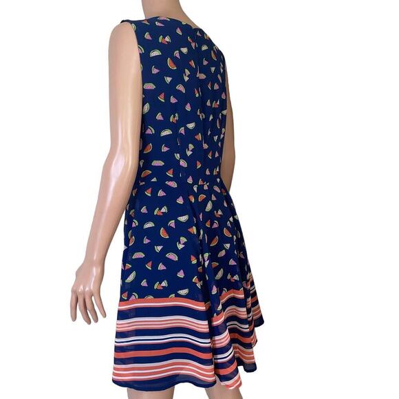 Maison Jules Watermelon Sleeveless Summer A- Line Dress Size M Fit/Flare - Picture 9 of 12